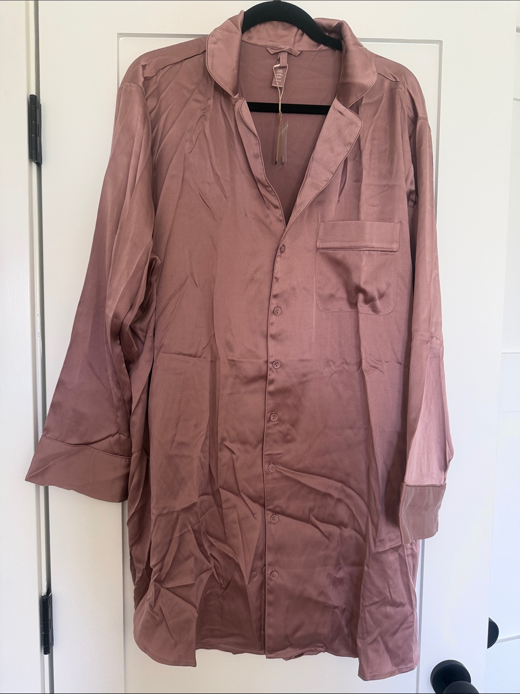 Skims Silk Sleep Shirt - Dusty Rose